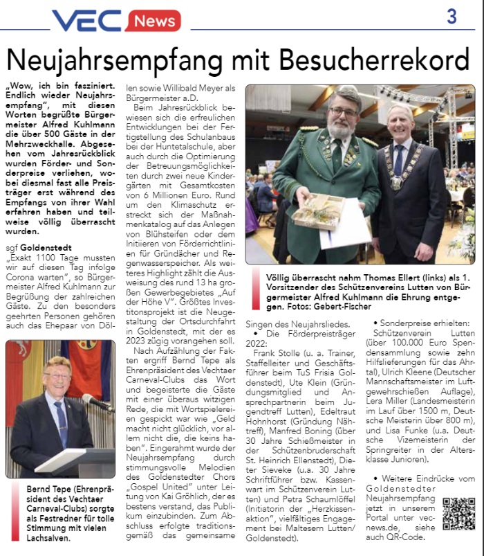 neujahrsempfang vecNEWS E Paper Nr. 4 27. 28. Januar 2023 clpon.de